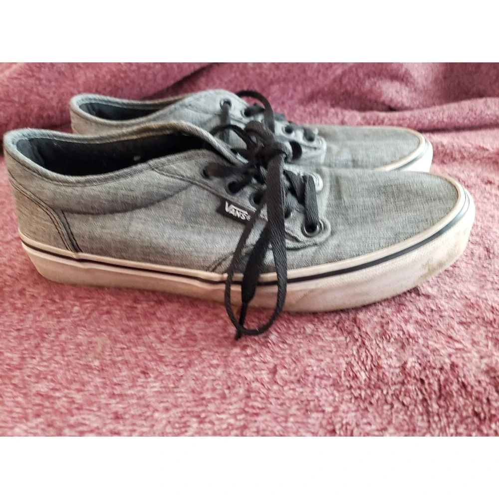 Vans Off The‎ Wall 500714 Gray Canvas Skate Shoes Lace Up Low Top Men's Size 7.5